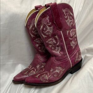 Corral Kids Pink Embroidered Western Boots